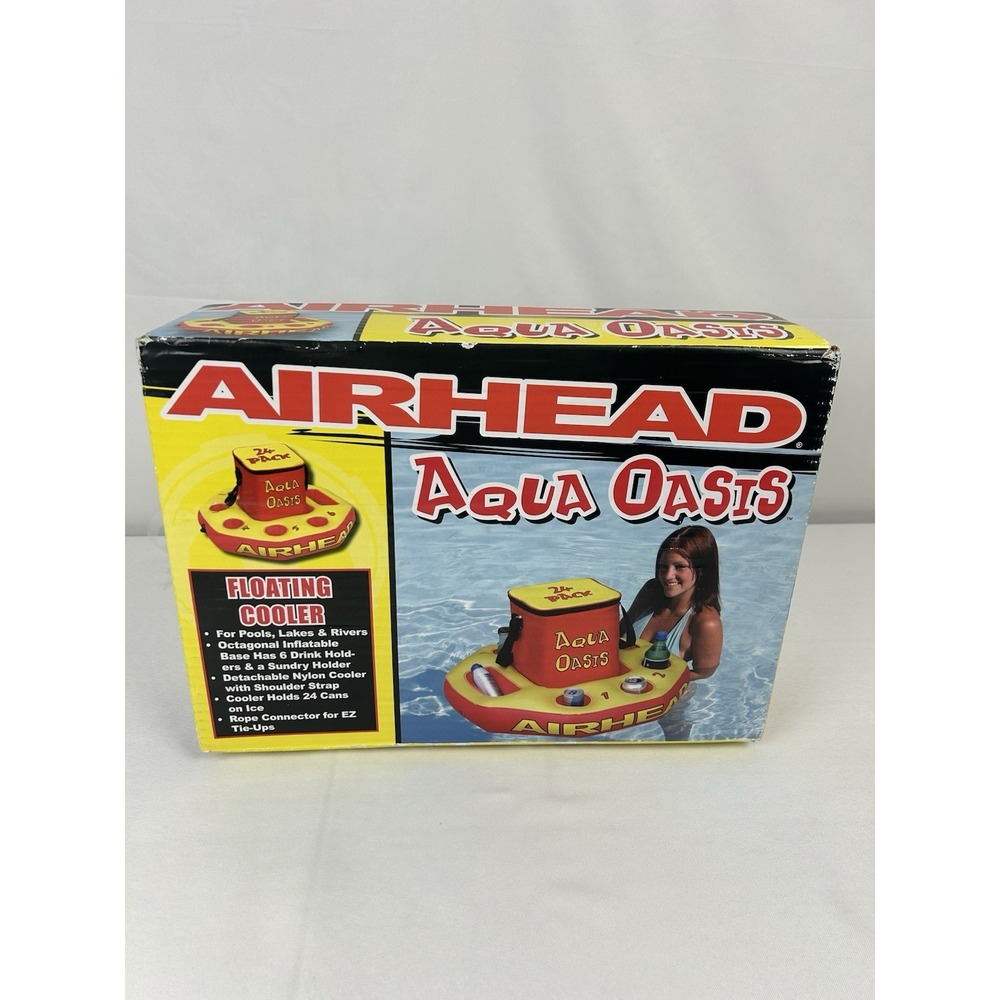 AIRHEAD Aqua Oasis Floating Cooler Drink Holder AHAO-1 Yellow Red 24 Can